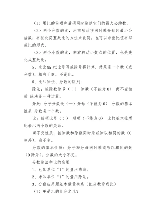 人教版六年级上册数学知识点总结.docx