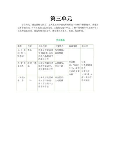 第三单元 第九课 从百草园到三味书屋-【教材解读】2022-2023学年人教部编版语文七年级上册