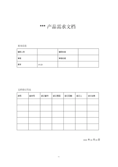 产品需求文档PRD模板