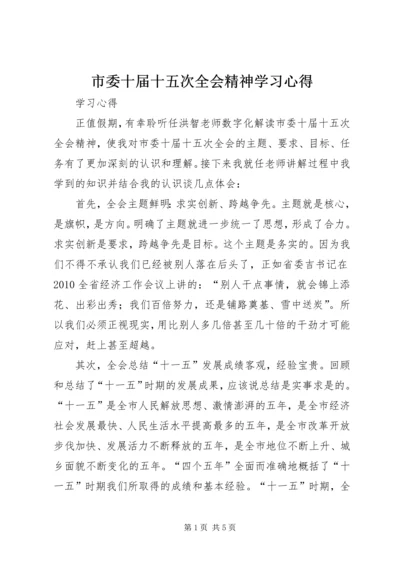 市委十届十五次全会精神学习心得 (2).docx