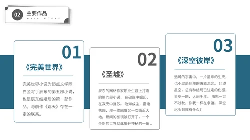 辰东网络小说作家名人介绍PPT模板