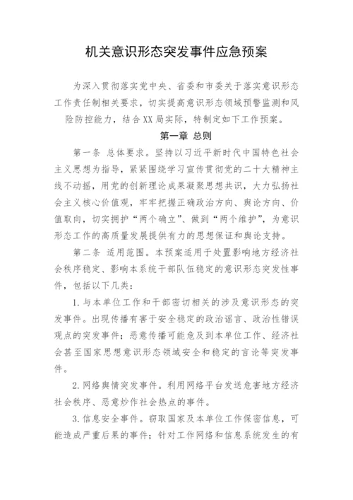 【意识形态】机关意识形态突发事件应急预案.docx