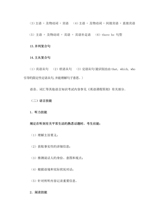 2023年湖南省初中学业水平考试标准英语.docx