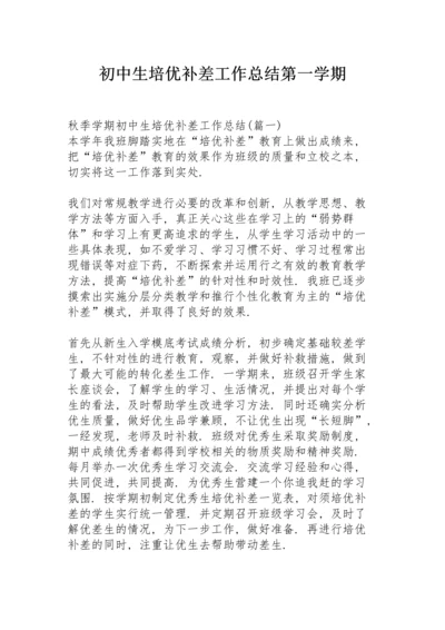 初中生培优补差工作总结第一学期.docx