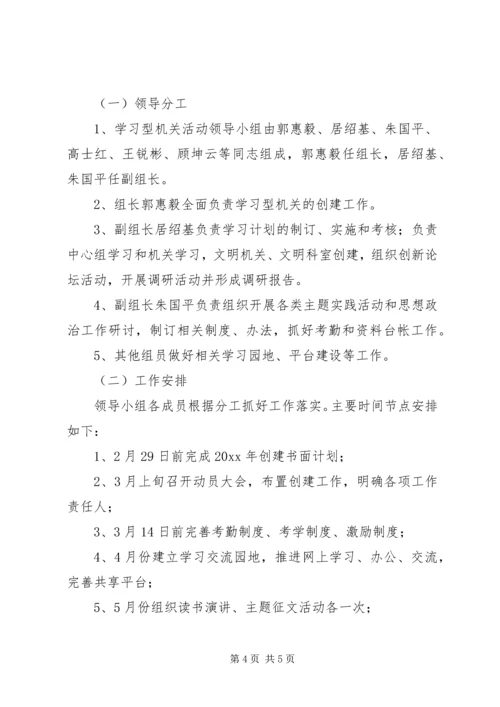 人事局年度创建学习型机关工作计划.docx