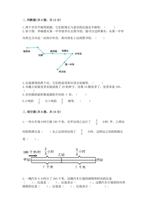 人教版六年级上册数学期末测试卷带答案（能力提升）.docx