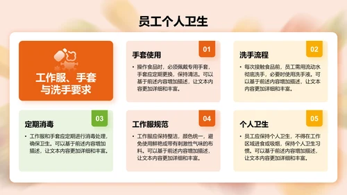 橙色3D风校园食品安全管理与规范PPT模板
