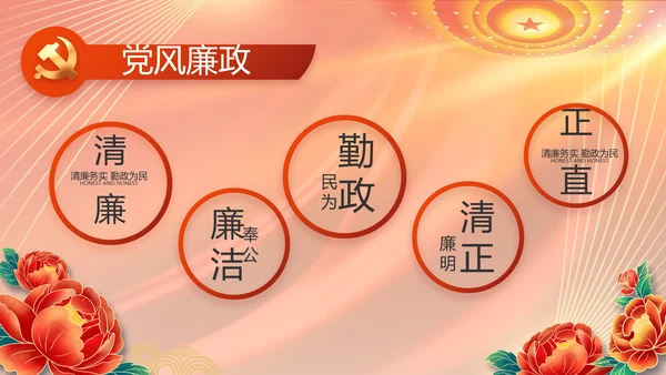 大气党风廉政建设工作总结动态PPT