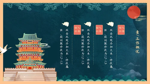国潮风年终总结通用PPT模板