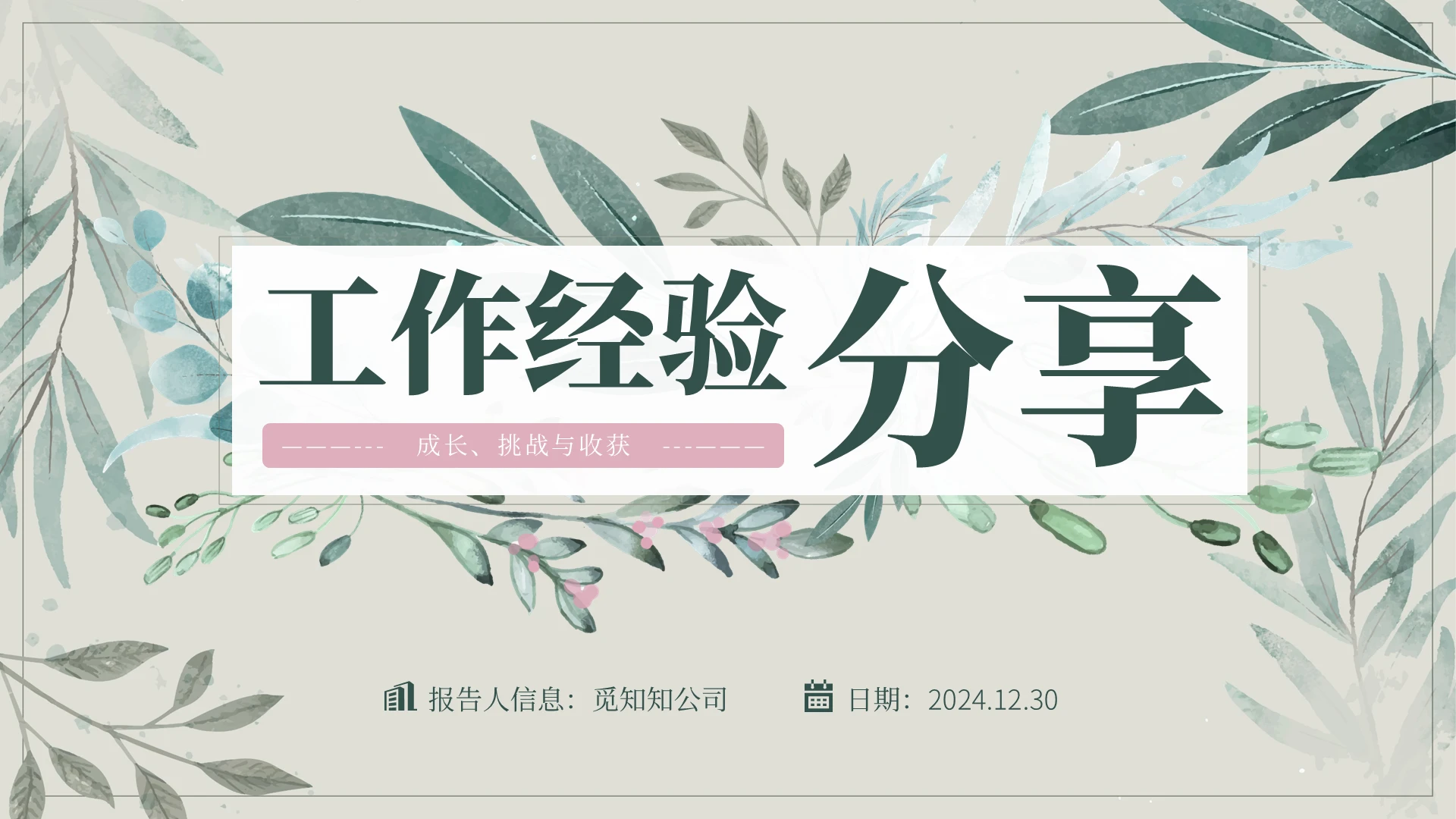 小清新风工作经验分享PPT模板ppt模板