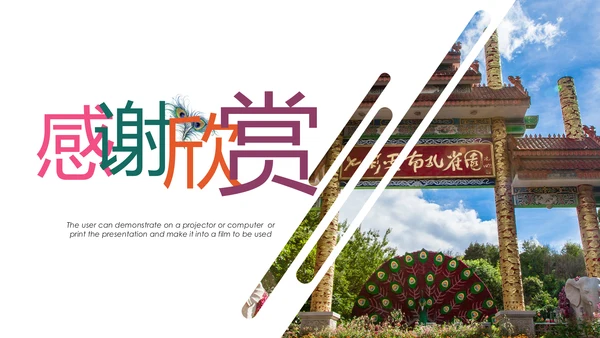 云南印象彩云之南西双版纳风景旅游宣传PPT模板