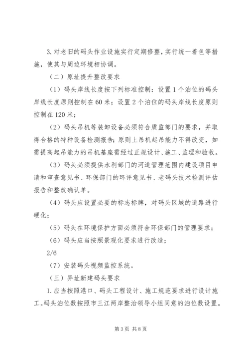 关于三江两岸砂石码头景观化提升改造指导性意见.docx