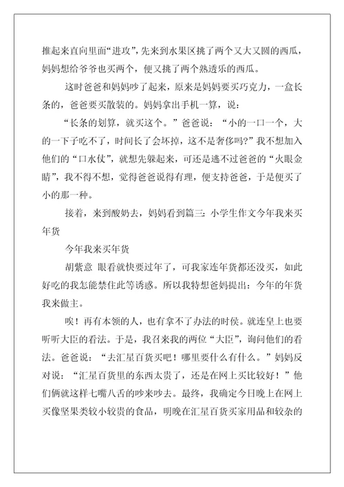 2022年买年货作文450字