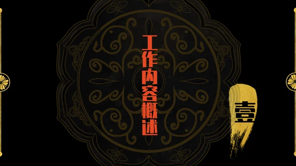 启航新国潮炫黑金年终总结通用PPT模板