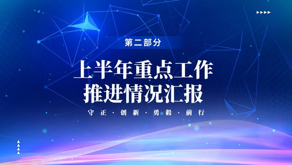 蓝色渐变科技视频年终工作总结激励大会PPT年中总结年会