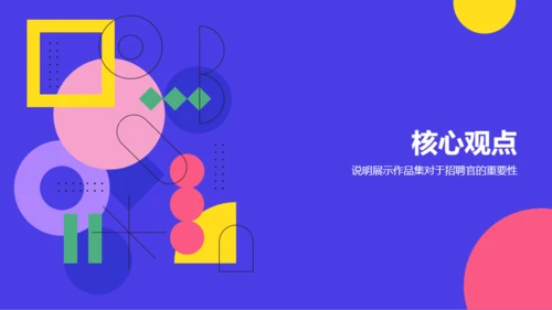 紫色扁平作品集PPT模板