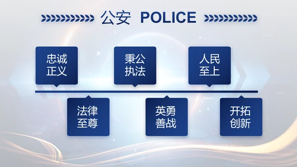 蓝色大气警察公安大脑建设PPT