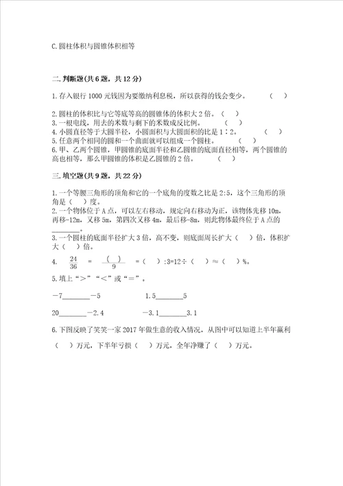 小学六年级下册数学期末测试卷附完整答案名师系列