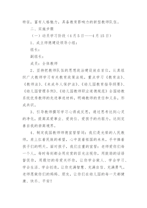 幼儿园师德师风专项整治实施方案.docx