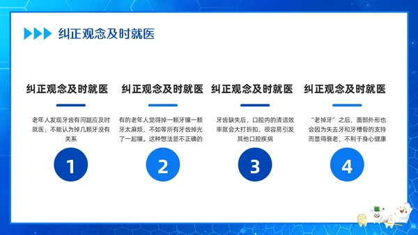 蓝色简约关爱老年人口腔健康PPT模板宣传PPT动态PPT爱牙日