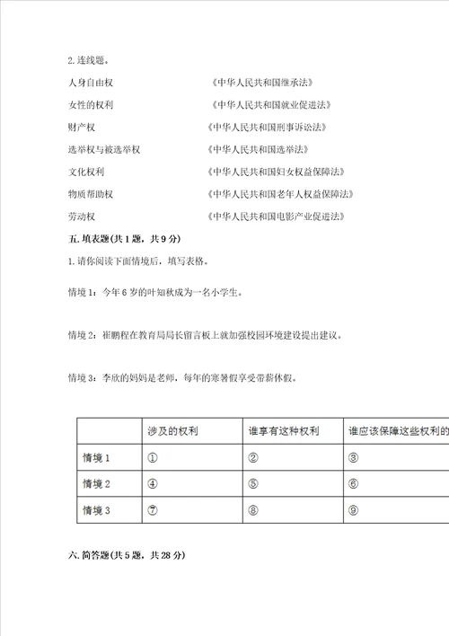 部编版六年级上册道德与法治期末测试卷含完整答案历年真题