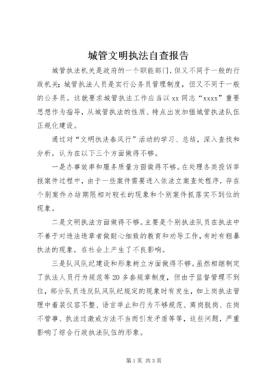 城管文明执法自查报告 (2).docx