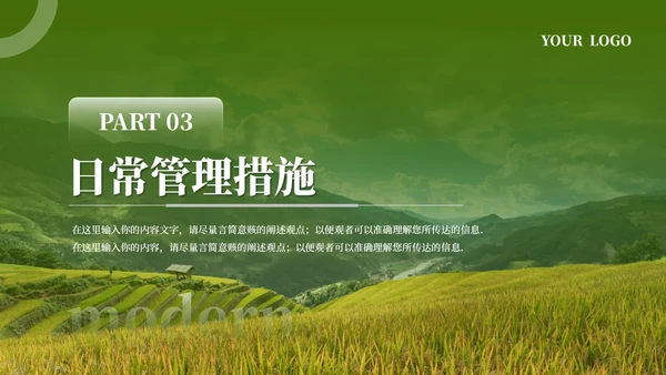 绿色简约农业发展乡村振兴PPT模板