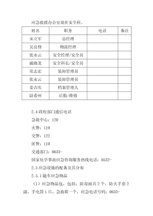 运输车辆事故专项应急预案