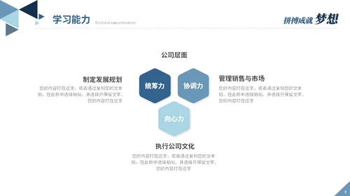 大气稳重蓝色简约博士入学复试汇报个人介绍答辩ppt模板博士复试