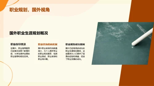 橙色插画职业生涯规划PPT模板