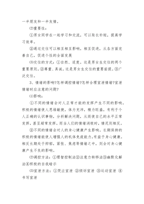 初一政治的知识点梳理.docx