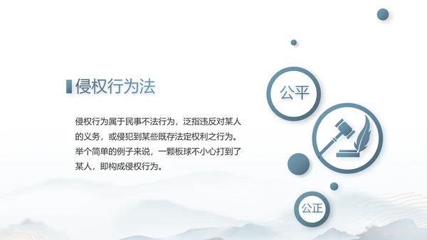 蓝色中国风道德与法治总结PPT