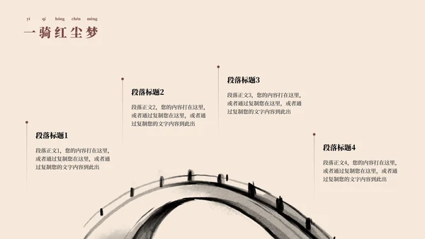 中国风工笔画《长安的荔枝》读书分享PPT模板