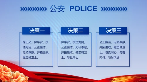 蓝色大气警察公安风采活动展示动态PPT