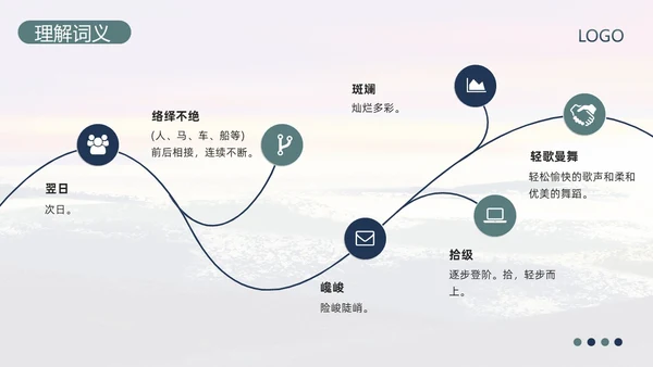 蓝绿简约部编版八年级语文下册课件登勃朗峰PPT模板宣传PP语文课件