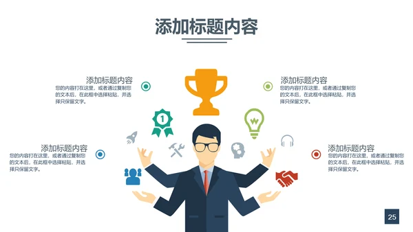 互联网扁平化商务工作汇报通用PPT模板