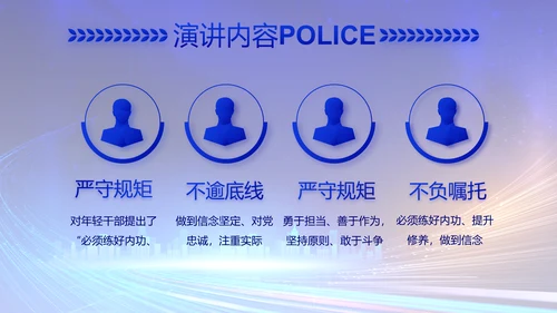 蓝色大气警察公安工作汇报总结PPT动态模板