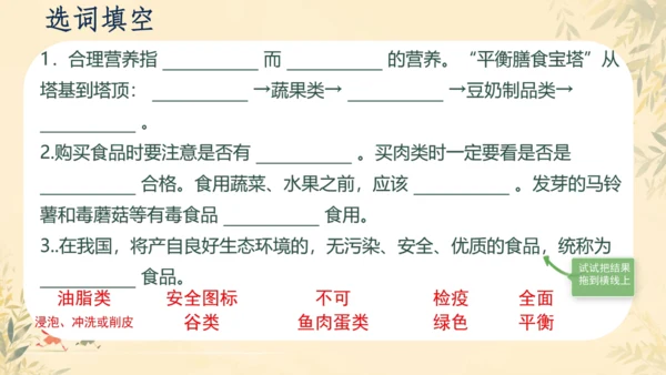 初中生物学人教版（新课程标准）七年级下册4.2.3 合理营养与食品安全课件(共25张PPT)