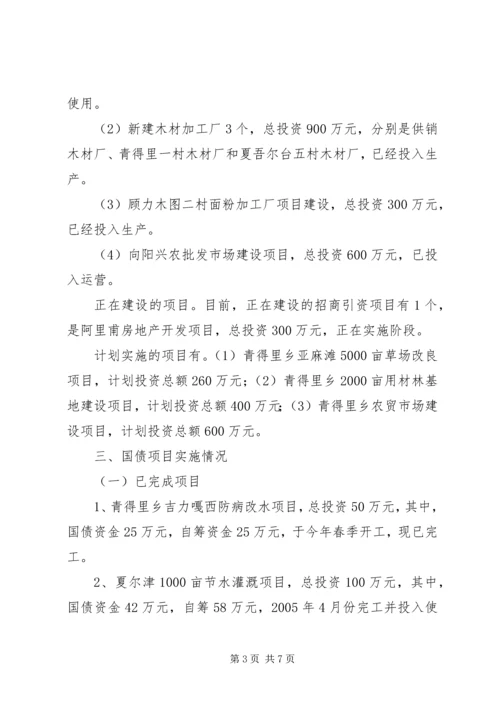 青得里乡发展非公有制经济和小城镇建设情况汇报.docx