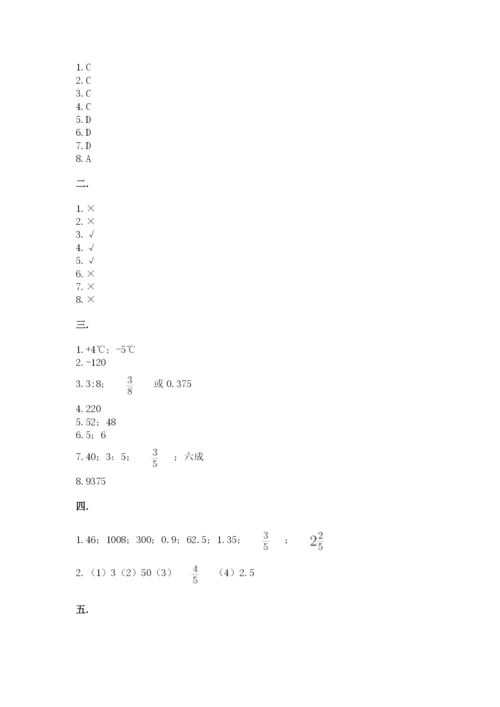 沪教版六年级数学下学期期末测试题及参考答案【考试直接用】.docx