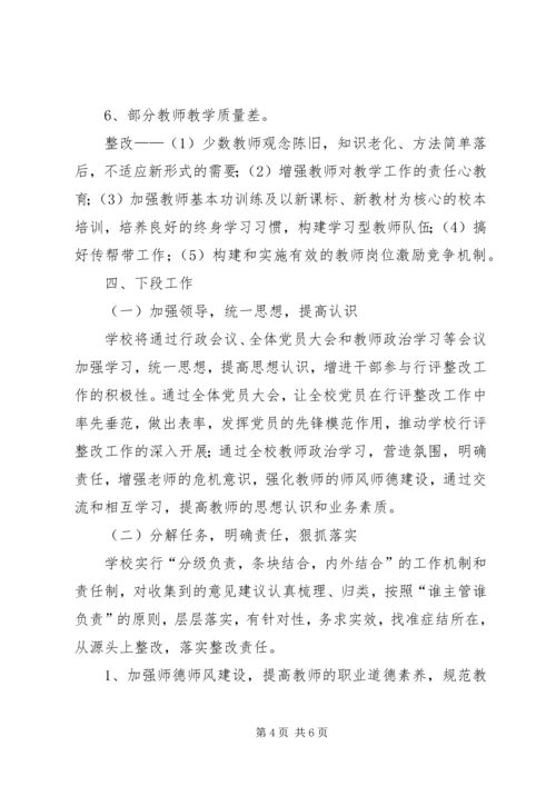 钟庄小学政风行风评议整改方案.docx