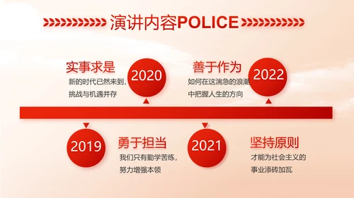红色大气中国公安警察工作总结动态PPT模板