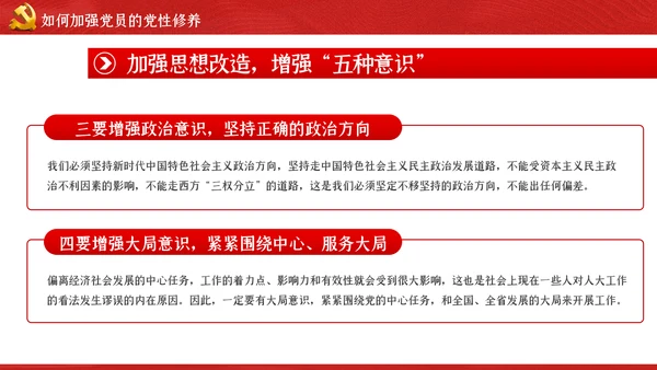 加强党性修养做新时代合格党员干部党课PPT模板