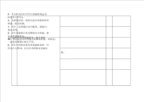 35KV变电站停电清扫作业指导卡