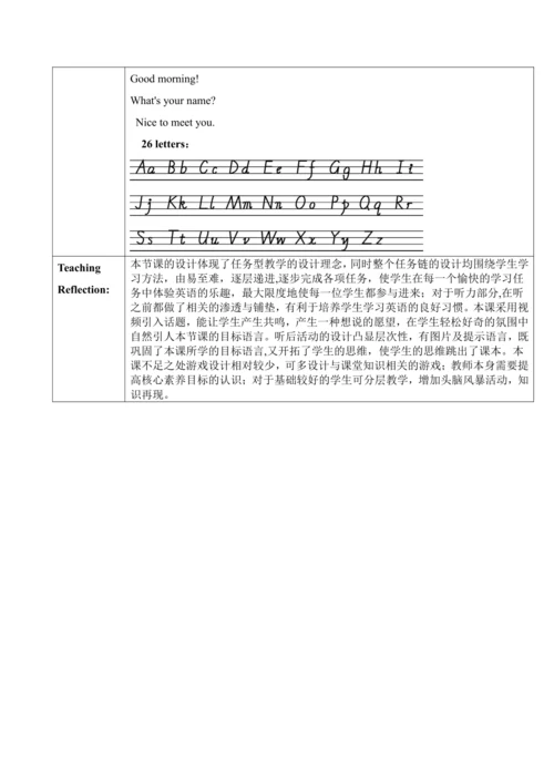 Starter Unit 1 Hello！Section A 1a-2d  教学设计 2024-20