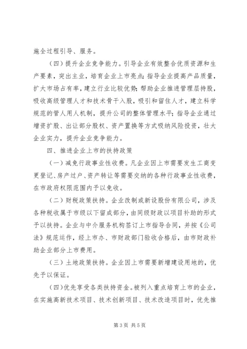 企业上市融资安排意见.docx