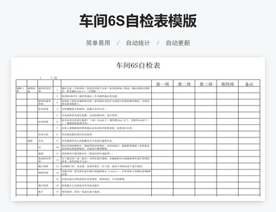 车间6S自检表模版