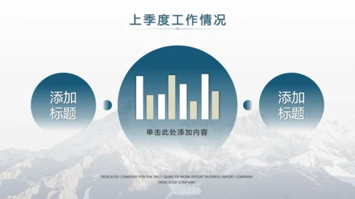 雪山背景年度工作汇报通用PPT模板