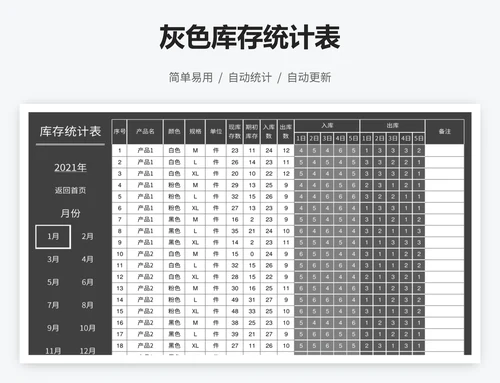 灰色库存统计表