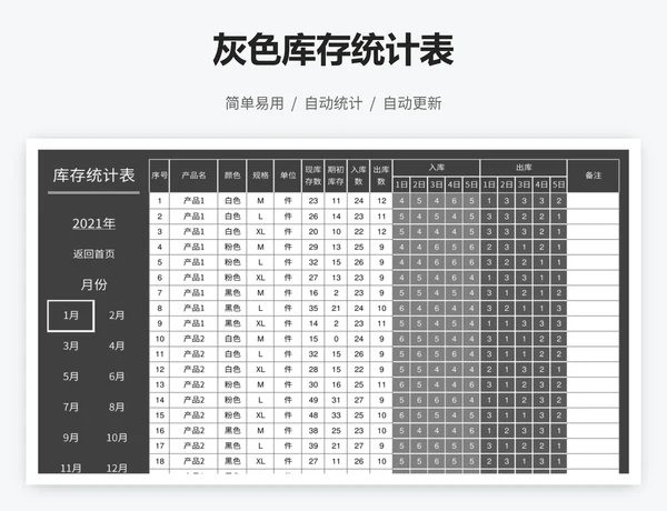 灰色库存统计表